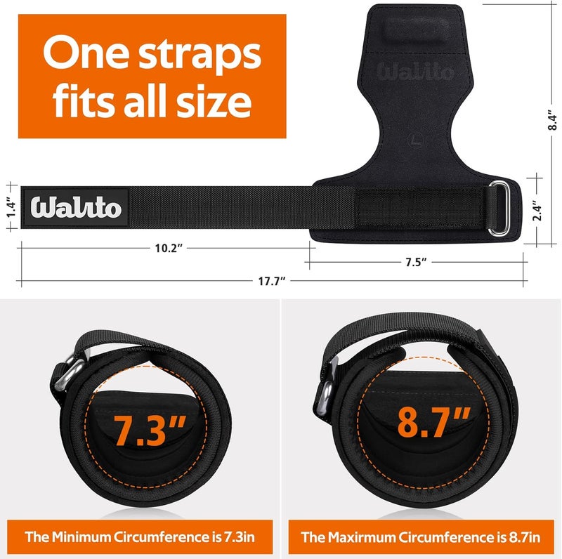 WALITO Weight Lifting Wrist Strap, Double Leather Weightlifting Wrist Straps for Gym Strength Training, Neoprene Padded Wrist Wraps - for Men & Women (Pair) - Image 2